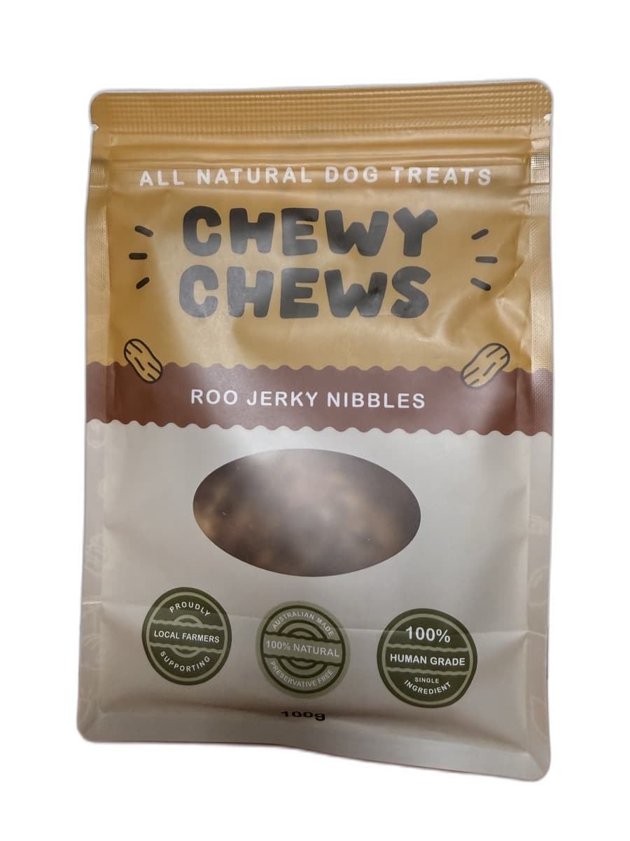 Roo Jerky Nibbles single-ingredient dog treats